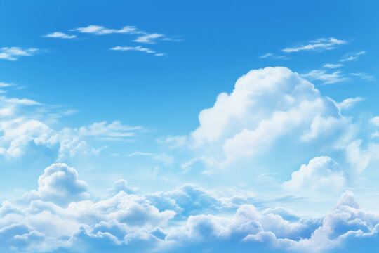 blue sky with white cloud landscape background style 3