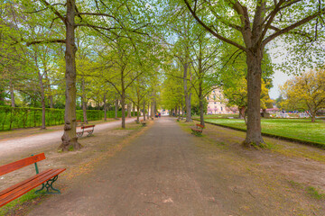 Wurzburg Residenze Palace with colorful gardens - Wurzburg, Germany