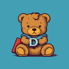 teddy bear with a d letter 
