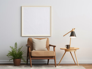 Poster frame mockup in home interior background , Mockups Design 3D, HD