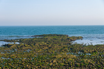 Spring seaside scenery of Binhai Road in Dalian, Liaoning province, China