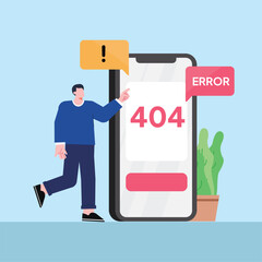 concept illustration error website mobile not found