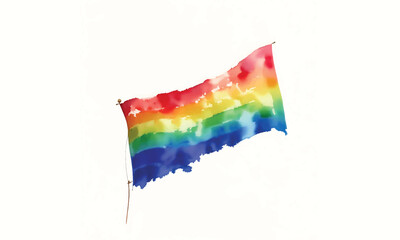 Rainbow color stripes symbol of LGBTQ gay Pride, Third gender day, Free vector pride day flag watercolor