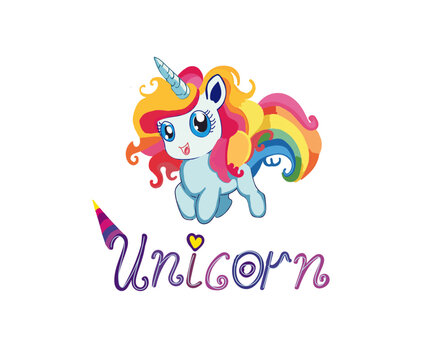rainbow unicorn vector