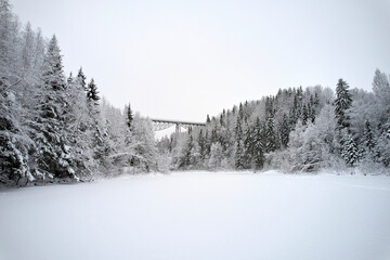 Tallberg Bridges, Öre River in the snow