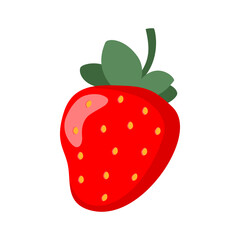 Natural strawberry. Fresh farm organic berry. Juicy sweet strawberries. Vector illustration.