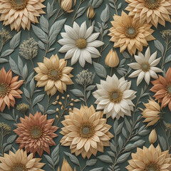 Serene Blooms, A Graceful Floral Pattern