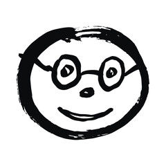 Smile icon vector. Face emoticon sign joy