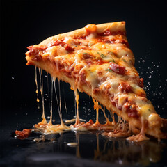 Melting Cheese Pizza Slice Generated with AI