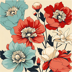 brown floral pattern,flowers,beauty,AI generated
