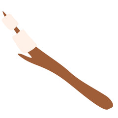 Illustration of Marshmallow on a Wooden Stick
