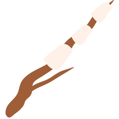Illustration of Marshmallow on a Wooden Stick