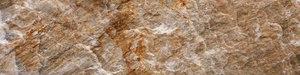 Banner 4x1 chipped natural stone gradient brown with cracks