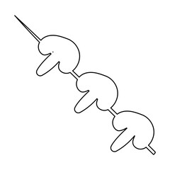 mushroom kebab vegetable piece line icon element