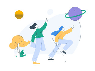 Vector internet operation illustration of people exercising and running healthy
