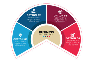 Circle Infographic vector illustration. Numbered Circular Infographic Layout