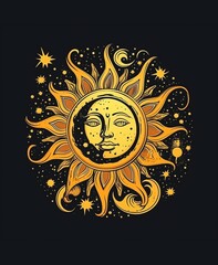 sun and moon. ai generated