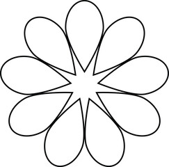 Simple Outline Flower Icon on white background. Best For Logo Design, clipart and KDP