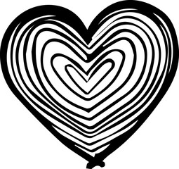 Naklejka premium hand drawn heart black and white 