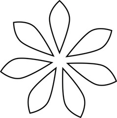 Simple Outline Flower Icon on white background. Best For Logo Design, clipart and KDP