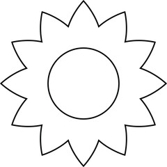 Simple Outline Flower Icon on white background. Best For Logo Design, clipart and KDP