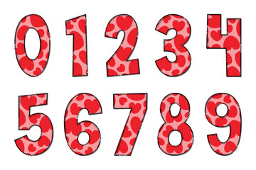 Handcrafted Lovely Numbers. Color Creative Art Typographic Design