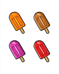Simple set flat ice cream icon