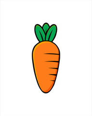 Simple flat orange carrot icon design