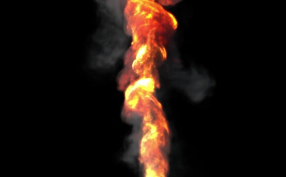Column of Flame - Realistic flame tornado with a slight twist - Seed 4