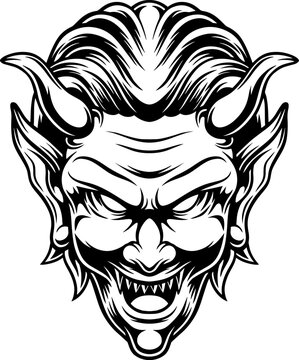 Dracula face is scary , mascot illustration