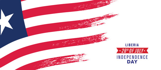 Liberia happy independence day greeting card, banner vector illustration