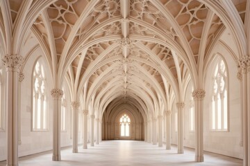 Fototapeta na wymiar elegant gothic arches supporting the structure, created with generative ai