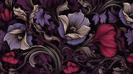 Gothic Floral Pattern Background