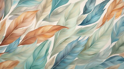 Subtle Painted Leaves Background