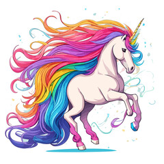 Naklejka na ściany i meble Ribbon Unicorn! Unleash your creativity with this vibrant and imaginative ribbon unicorn