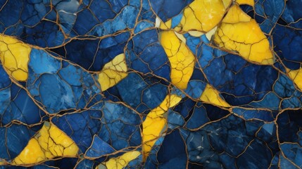 Yellow and Blue Marble Texture