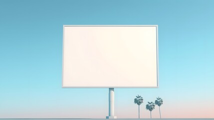 Large Blank billboard for outdoor advertisement with cloud sky background. generative ai