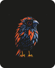 Bird 3 colors vector