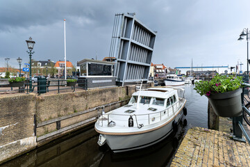 Blokjesbrug bridge in Lemmer, Netherlands