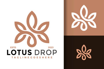 Fototapeta na wymiar Lotus drop oil logo vector icon illustration