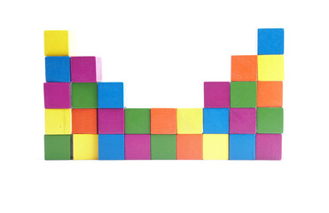 colourful blocks isolated on white