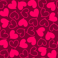 Speech bubble love message hearts vector seamless pattern. Bright romantic repeatable background. Holiday wallpaper design.
