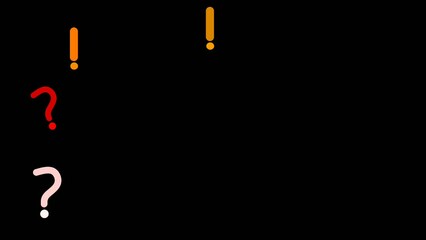animated illustration of question mark and exclamation mark pop up. concept of mystery and solution