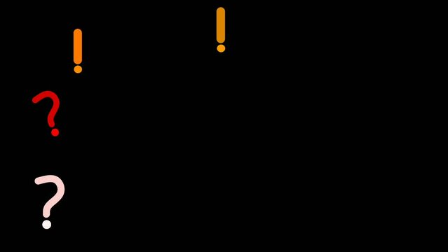 animated illustration of question mark and exclamation mark pop up. concept of mystery and solution