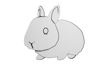 easter bunny rabbit, background, icon, cartoon, 3D illustration