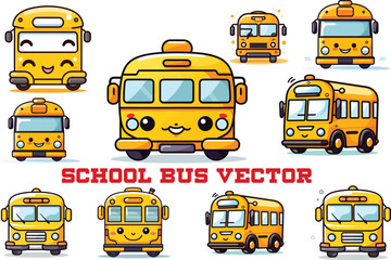 School bus  10 eps vector files. Bus vector. School bus