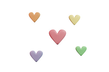 set of hearts, love, valentine, day, card, white