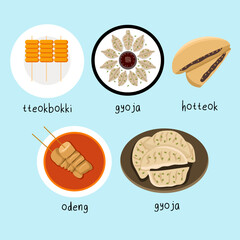 Set Of Korean Food Illustration 