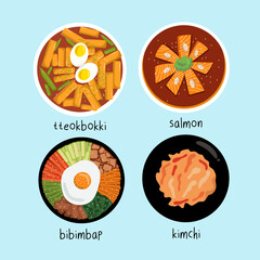 Set Of Korean Food Illustration 