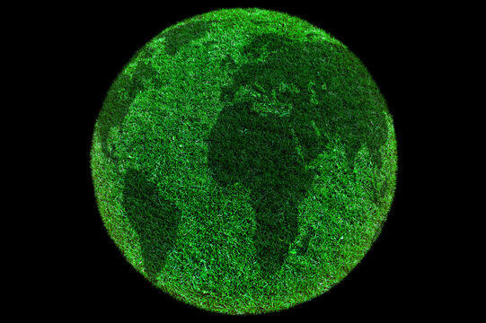 green earth grass on the black backgrounds